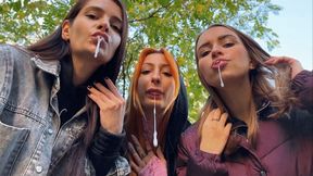 You Are Stopped By Unknown Girls To Be Humiliated - POV Triple Spitting Femdom On Public (MP4 HD 1080p)