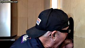 Gloryhole DILF deepthroats dude before barebacking