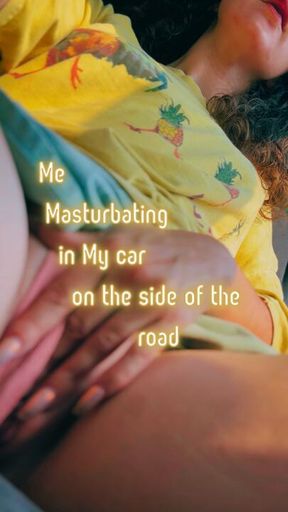 Me Masturbating in My car on the side of the road