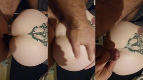 la video du mercredi, il se finit sur mes fesses, c est chaud, j adore ca