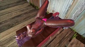 Femboy ass dripping wet as sex machine ravages me hard in cartoon bondage ecstasy