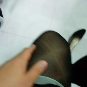 Black Patent Pumps with Pantyhose Teaser 14