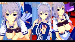 Sakuya Tempts with Lush Curves Sensual Blowjob in Steamy Koikatsu Encounter