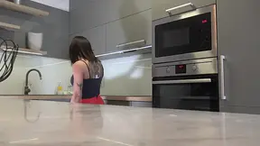 Petite and bored brunette beauty gets ignored at home