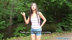 Public Porn Horny sexy tourist sucks and fucks in secluded forest