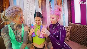 Goth Girls Nightmare Orgasms Double Domme Toy Fuck With Anal Orgasm And Morea Black