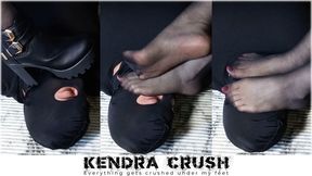 My After Work Face Foot Stool - Stinky Pantyhose Feet Humiliation - I slap and rub my smelly feet on his face - human foot stool