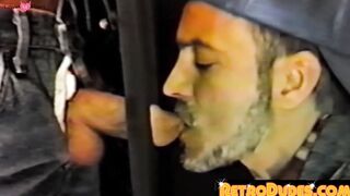 Retro Dude's Big Dick Deep Throttle Session" or "Vintage Hunk Sucks Off Stranger In Public Bathroom