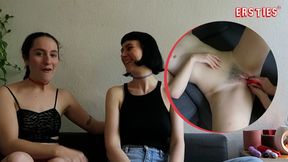Two hot Berlin fashion designers Katie A and Delfine lick and finger each other's snatch