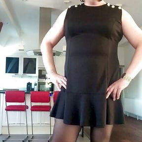 Nicki-Crossdress in a sexy Mini-Dress &amp; Pantyhose