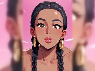 Insatiable Ebony AI Girlfriend Goes All Night Long (Manga)