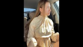 Seduced A Stranger From The Car Masturbating In Public