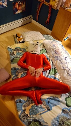 Stunning moment from "Fox Furry Playing In Red Amoresy Spandex Suit"