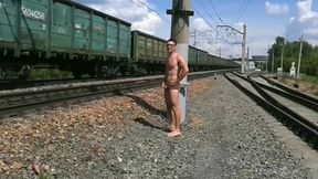 I love railroad. Walking nude