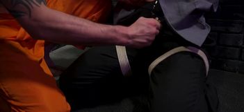 Gagged male slave lets hot master do whatever he wants