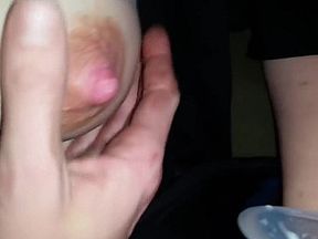 MILF BBW pumping breast milk.