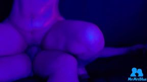 Real Couple Playing and Having Sex with UV Body Painting