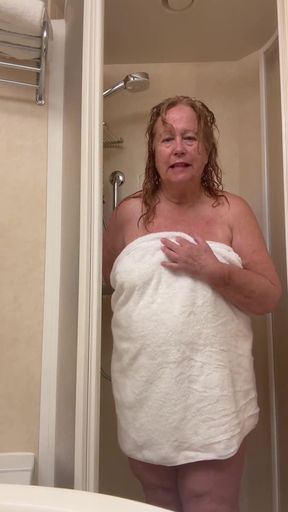 Granny Shower After Pouring Bubbly All Over