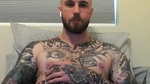 str8 Tatted fellow giant cock