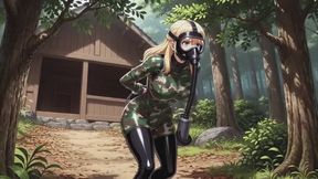 Outdoor Latex Hunt in the Forest Cabin