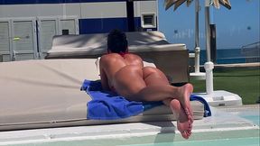 Spying on a hot tourist at the resort  Best ass I've ever seen  I fuck her in her room