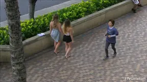 Sexy Bikini Ladies Kiss & Finger Each Other Before Beach Sex Outdoors