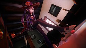 Genshin Impact - Mona Standing Footjob