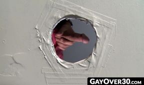 GayOver30.com - Ace Era sucks off Jace Chambers in a glory hole raw fuck session