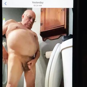 Grandpa pissing