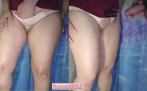 Together we wetting my new panties with pee 1080p