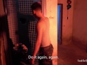 Behind the Scenes video, two military German young studs have bareback sex in a bunker