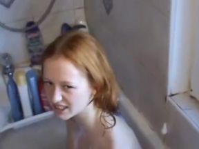 Student teen British girl, Alana Smith, bath and wank