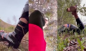 Sissyboy Heels Crawl Woods Feet Gush Cum Destroyed