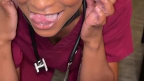 Bubble booty ebony nurse spends lunch break with BBC