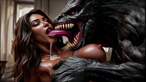 Asmr - Monster on Girl Tongue Action