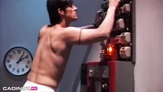 French twink security guard gets anal fucked hard by coworker