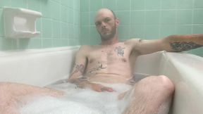 Giving My Big Dick a Bubble Bath and I Cum