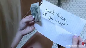 Huge dick gets busted in rough public restroom play
