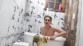 stellastillsp - trechos do banho com lingerie amarela sexy