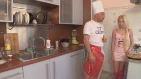 Dirty dude roughly fucked two petite sluts in their anal hole