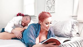 Short haired redhead with big boobs is made for wild hardcore doggy sex