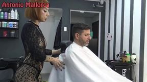 Intimate Moments with a Stunning Latina Barber in the Salon - Antonio Mallorca