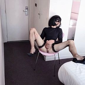 Lenaelle crossdresser in sexy dress and stockings