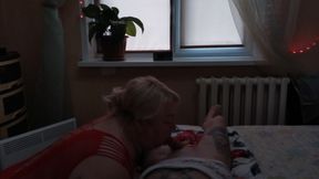 Cum-hungry Stepmom Drains Eggs and Swallows Thick Cum