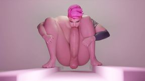 Zarya - in a Delicious Self Blowjob. no Sound, futa Shemale