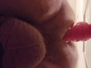 Wife out of town....1st time with her dildo!!