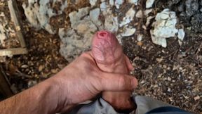 Phimosis Daddy Public. Stroking Slow, Precum Everywhere