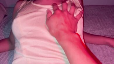 Latina in sexy pajamas blows me while her big ass jiggles in her homemade video