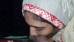 Indian Muslim Girl with Hijab Sucks Big Dick, Best Ever She Had