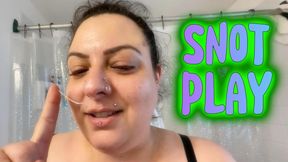 Naughty Snot Play Tease: Up-Close Nose Fun and Cum Invitation Before Malory's Shower